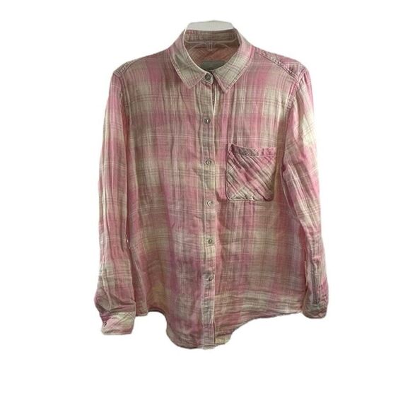 Rails Ellis Rose Sand Ivory Buttoned Down Shirt Size S - Picture 1 of 7